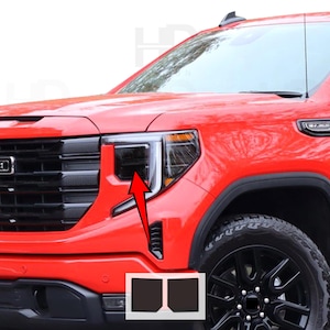 HDUSA Fits 2022-2025 GMC Sierra 1500 Front Headlight Center Beam Precut Dark Black Out Vinyl Tint Overlay Decals 2022 2023 2024