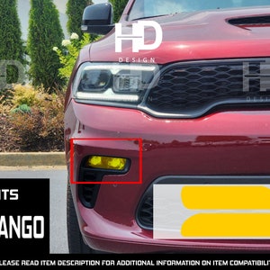 HDUSA Fits 2021-2024 Dodge Durango Fog Light Front Tint Decals Transparent Yellow Red Dark Tints Accessories Overlays 2021 2022 2023