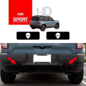 HDUSA Fits Bronco SPORT Alien Head Rear Bumper Reflector Decal Set Exterior Customization Mod Vinyl Decal Overlays 2021 2022 2023 2024