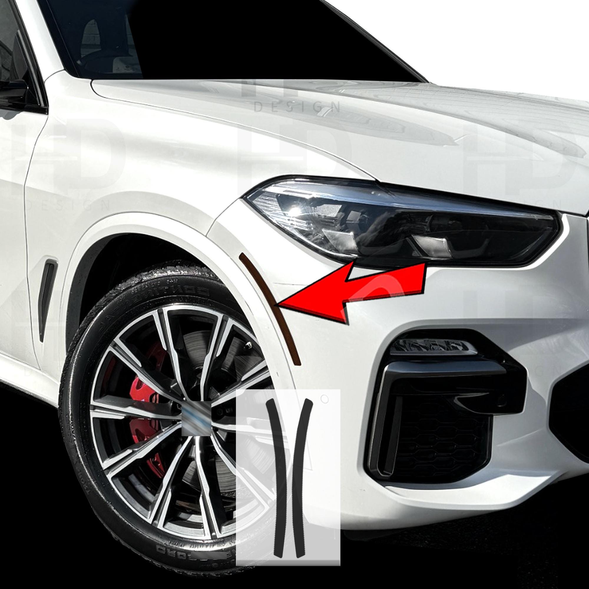 HDUSA Fits BMW X5 2019-2023 Front Side Marker Blacked Out Vinyl
