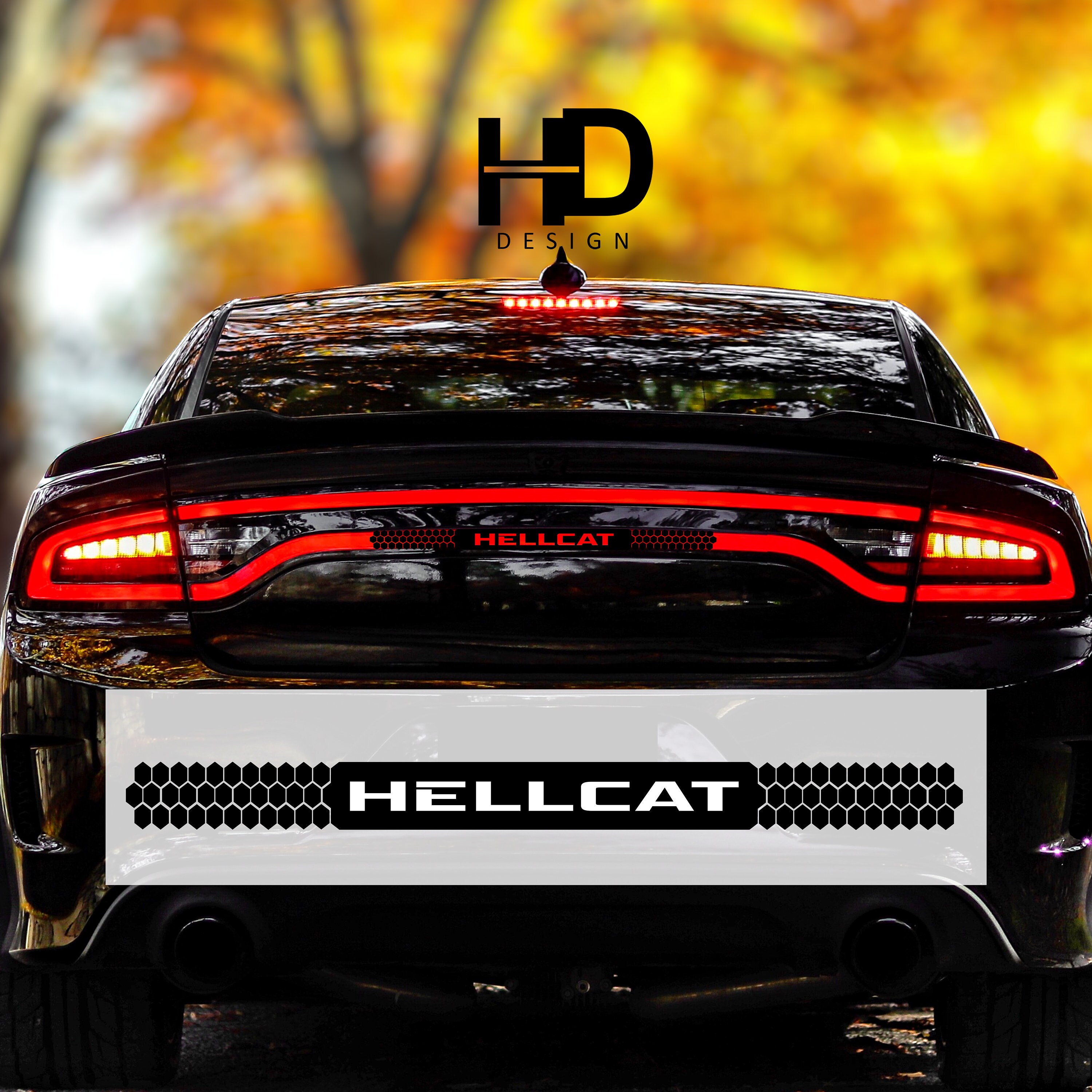 HELLCAT Black Center Tail Light Race Track Vinyl Etsy
