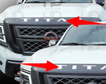 HDUSA Decals Fits Titan Nissan 2020-2024 More Colors Front Upper Grille Grill Insert Inlay Vinyl Indent Letters Off Road Grill