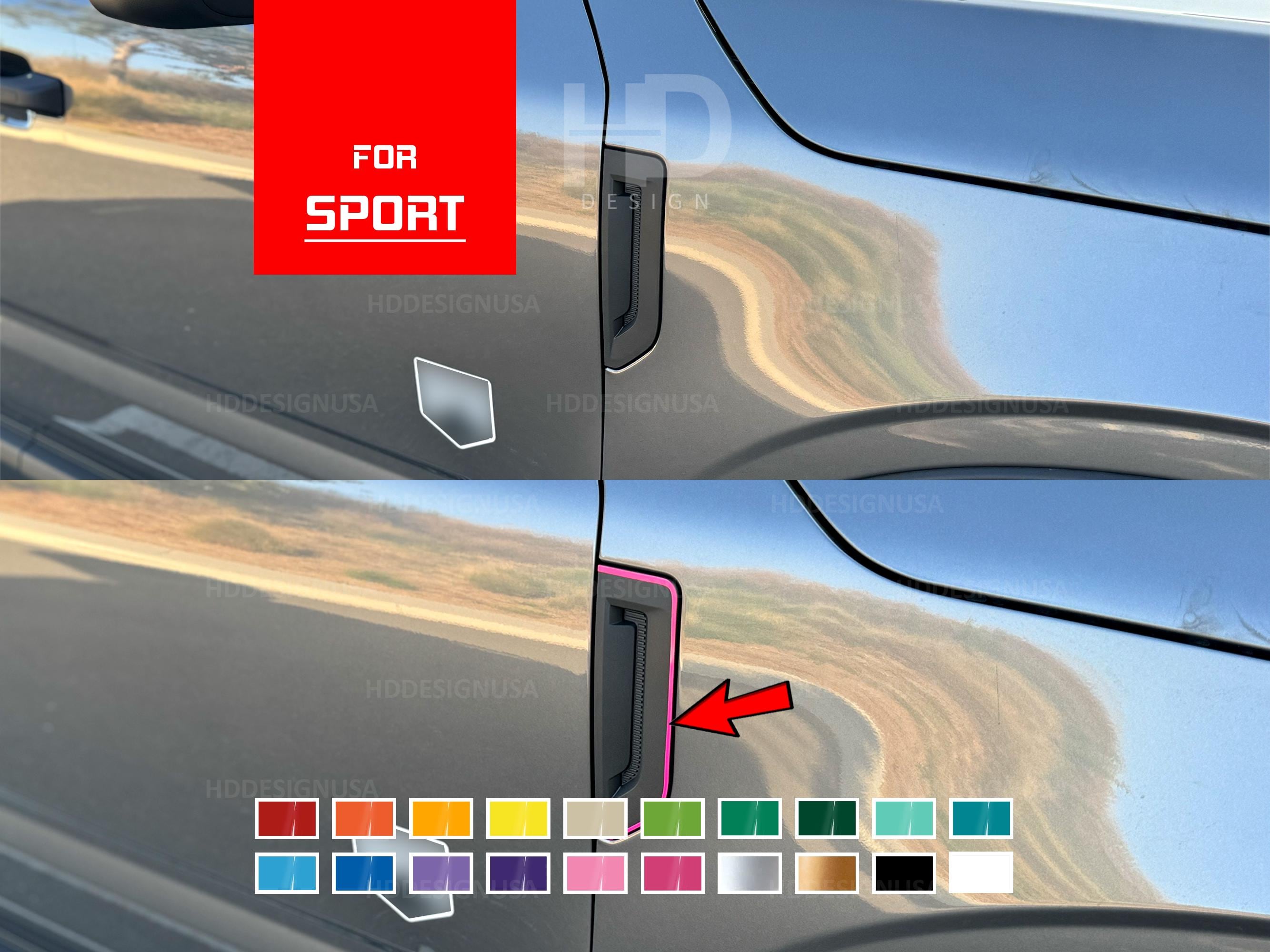 Fender Vent Outline Vinyl Decal Overlay Custom Accent Color Detailing Exterior Car Accessories Sticker For Bronco SPORT 21 22 2023 2024 2025