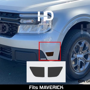 HDUSA Fits 2022-2025 Ford Maverick Side Markers  Front Overlay Precut Dark Decals Blacked Vinyl Tint Overlay 2022 2023
