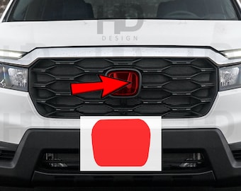 HDUSA Fits Honda Passport 2023-2025 Front Red Precut Dark Blacked out Vinyl Tint Decal Overlay 2023 2024 Compatible to Emblem