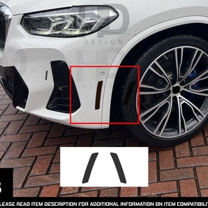 HDUSA Fits BMW X3 2019-2024 Front Side Marker Dark Blacked out Vinyl Tint Overlay 2018 2019 2020 2021 2022 2023 2024