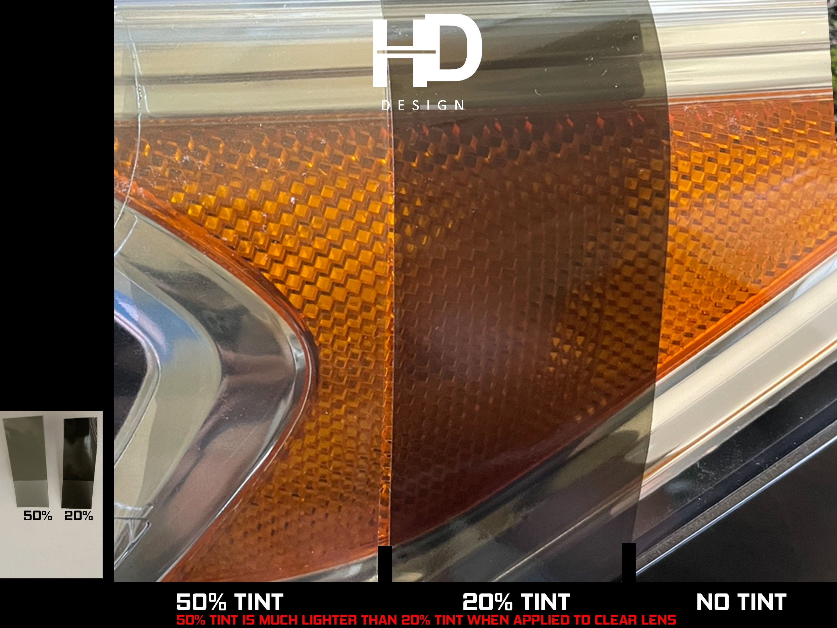 HDUSA Fits Cadillac Escalade 2021-2023 Front Side Markers Reflectors Bumper  Precut Dark Vinyl Tint Black Overlay Decal 2021 2022 