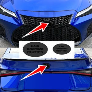HDUSA For Lexus IS 2021-2025 Front and Rear Emblem Area Blank Tint Colored Dark Oval Vinyl Tint Decal 2021 2022 2023 IS300 IS200T IS350