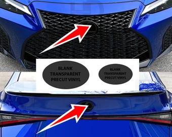 HDUSA For Lexus IS 2021-2025 Front and Rear Emblem Area Blank Tint Colored Dark Oval Vinyl Tint Decal 2021 2022 2023 IS300 IS200T IS350