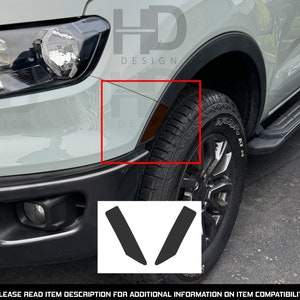 HDUSA Fits 2019-2023 Ford Ranger Side Markers Front Overlay Precut Dark Blacked Vinyl Tint Decals Overlay 2019 2020 2021 2022 2023