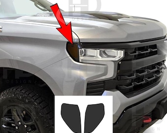 HDUSA Fits 2022-2026 Chevy Silverado 1500 Front Amber Side Marker Headlight Precut Dark Vinyl Tint Overlay Decal 2022 2023 2024 2025