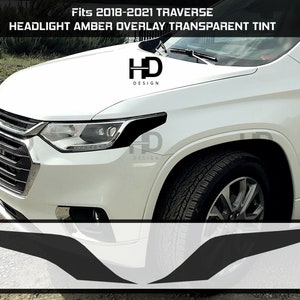 HDUSA Fits Chevy Traverse Front Headlight Side Markers Precut Dark Black Out Vinyl Tint Overlay Out 2018 2019 2020 2021