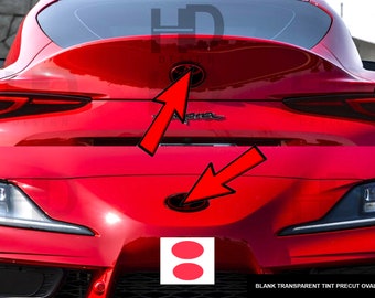 HDUSA Fits Toyota Supra Gr 2020-2026 Front Red Precut Oval Dark Tint Vinyl Tint Overlay 2021 2022 2023 2024 Compatible to Emblem A90 A91