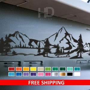 HDUSA Fits Bronco Mountain Trail Vinyl Decal Sticker Squatch Dash Board Glove Box Matte Black Sasquatch Car Accessories Custom Mod Colors