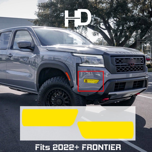 HDUSA 2022-2024 Fits Nissan Frontier Fog Light Yellow Precut Dark Orange Blue Vinyl Tint Overlay Accessory Decals 2022 2023 2024