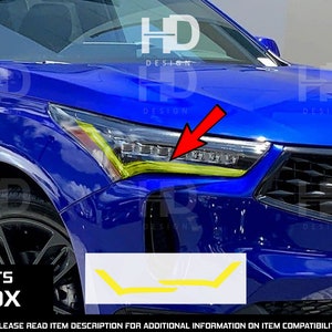 HDUSA For Acura RDX 2019-2023  Headlight DRL Yellow Precut Dark Tint Decals ppf Front Vinyl Tint Overlay 2019 2020 2021 2022 2023