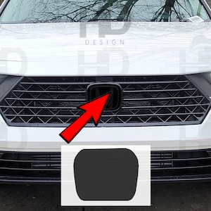 HDUSA Fits Honda Accord 2023-2025 Front Square Dark Precut Blacked out Red Vinyl Tint Decal Overlay 2023 2024 2025 Compatible to Emblem