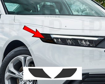 HDUSA Fits 2023-2026 Honda Accord Headlight Front Side Markers Dark Tint Vinyl Decals Precut Ready Transparent 2023 2024 2025