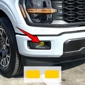 HDUSA Fits F-150 2024-2025 Fog Light Yellow Head Front Precut Dark orange Vinyl Tint Overlay Decal 2024 2025
