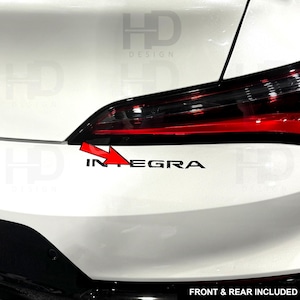 HDUSA For Acura Integra 2023-2025 Bumper Inlays Front and Rear Precut Black Red Vinyl Overlay Decals 2023 2024