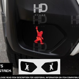 HDUSA For 2018-2023 Crosstrek Peace Big Foot Rear Reflectors Lower Precut Matte Black Decals Vinyl Fits Subaru 2018 2019 2020 2021 2022 XV
