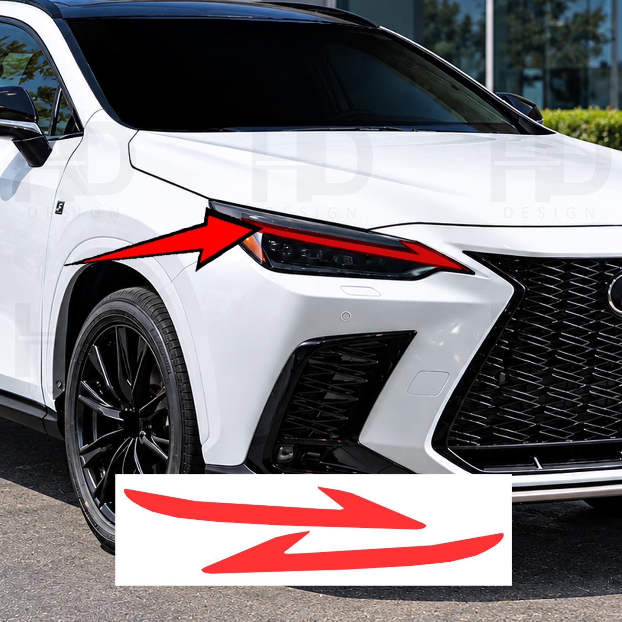 HDUSA for Lexus NX 2022-2026 Headlight Front Day Running Light Red