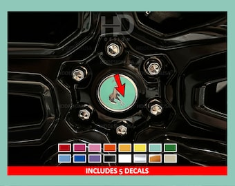 Set of 5 Center Wheel Cap Vinyl Decals Die Cut Horse Custom Accent Color Overlay Sticker Fits Bronco / Bronco Sport 2021 2022 2023 2024 2025