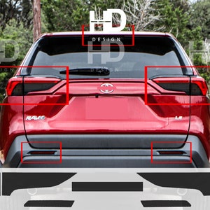 HDUSA For RAV4 2019-2025 Tail Light Precut Rear Dark Vinyl Tint Decals Transparent Blacked out Overlay 2019 2020 2021 2022 2023 2024