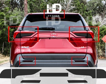 HDUSA For RAV4 2019-2025 Tail Light Precut Rear Dark Vinyl Tint Decals Transparent Blacked out Overlay 2019 2020 2021 2022 2023 2024