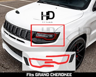 Smoke Tinted Vinyl Overlays For 2022-2025 Jeep Grand Cherokee Front Side Marker Lights - Precut Kit (Deliciousticker)