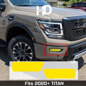 HDUSA For Titan 2020-2024 Fog Light Yellow Precut Dark Orange Vinyl Tint Overlay Accessory Decals 2020 2021 2022 2023