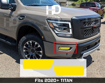 HDUSA For Titan 2020-2024 Fog Light Yellow Precut Dark Orange Vinyl Tint Overlay Accessory Decals 2020 2021 2022 2023