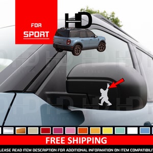 HDUSA Peace Sasquatch Side View Mirror Vinyl Decal Set of 2 Custom Mod Car Accessories Fits Bronco SPORT 2021 2022 2023 2024