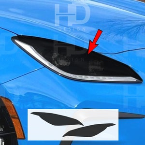 HDUSA For GR86 Headlight Cut Out Bottom Exposed Front Precut Decals Dark Blacked out Vinyl Tint Overlay 2022 2023 Fits 2022-2025 Toyota GR86