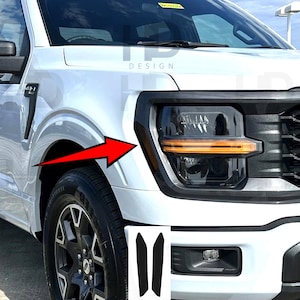 HDUSA Fits F-150 2024-2025 Headlight Side Marker Front Precut Dark Vinyl Tint Overlay Decal 2024 2025