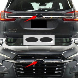 HDUSA Fits Ascent 2023 2024 2025 Front Red Tint Dark Precut Oval Blacked Decals Vinyl Tint Overlay 2024 Compatible to Emblem
