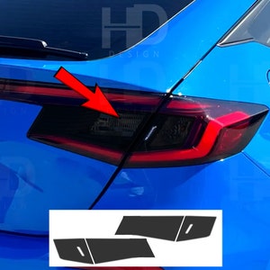 HDUSA Fits 2022 2023 2024 2025 Honda Civic Hatchback Taillight Reverse Inner Rear Precut Dark Decal Vinyl Tint Overlay red yellow