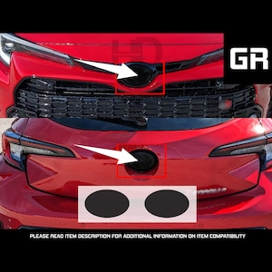 HDUSA Fits Toyota GR Corolla 2023-2025 Hatchback Decals Front Precut Red Oval Dark Vinyl Tint Overlay2023 2024 Compatible to Emblem