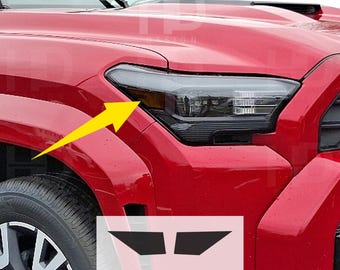 HDUSA For 2025 2026 4Runner Headlight Front Side Marker Decals Vinyl Dark Tint or Black Overlays For Toyota 4Runner