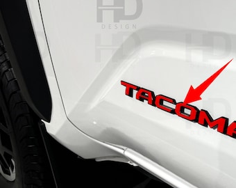 HDUSA x2 For Tacoma 2024 2025 2026 Side Door Decals Vinyl Emblem Overlay Decals Indentations Flat Decals Inlay For Toyota Tacoma 4th Gen