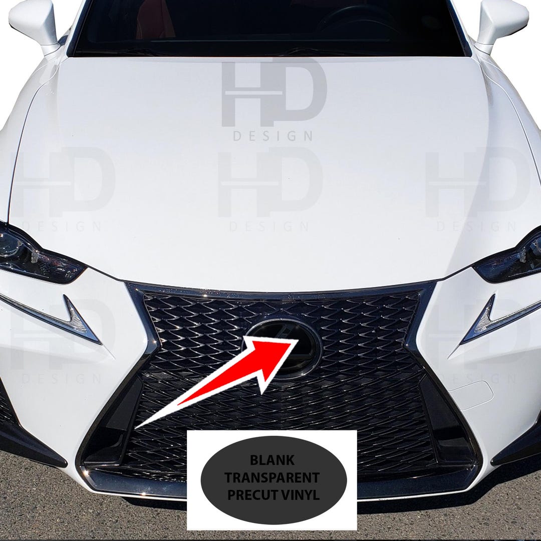 thumbnail interactive-video image 1 of PreCut Smoke Tint Overlay Vinyl Decal For 2017-2020 Lexus IS Front Emblem - Deliciousticker 1 of 2