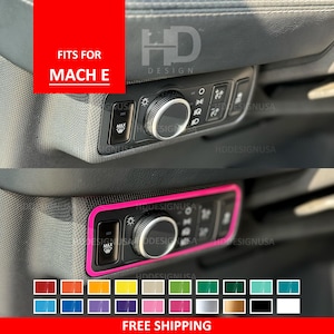 HDUSA For Mach E Mustang Headlamp Control Panel Vinyl Decal Outline Accent Color Trim Customization Mod Accessories 2021 2022 2023 2024 2025