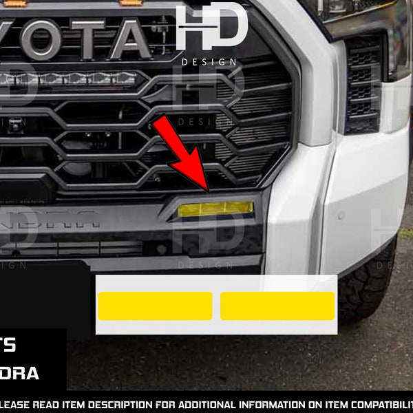 HDUSA For Toyota Tundra (2022-2024) Front Fog Light Yellow Orange Dark Bottom Tint Kit Head Decals Off-Road 2022 2023 accessory