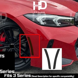 HDUSA Fits BMW 3 Series 2019-2025 Front Side Marker Dark Blacked out Vinyl Tint Overlay 330i M340i 330e 2019 2020 2021 2022 2023