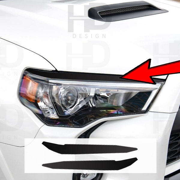 HDUSA 2014-2024 Fits Toyota 4Runner Eyelid Head Light Front Decal Accent Precut Vinyl Overlay 14 2015 2016 2017 2018 2019 2020 2021 22 23
