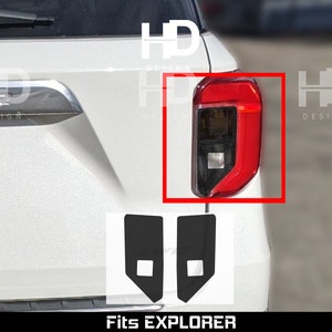 HDUSA Fits Ford Explorer 2020-2024 Tail Light Rear Cut Out Precut Dark Vinyl Side Marker Tint Overlay Decal 2020 2021 2022 2023