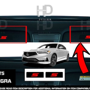 HDUSA For Acura Integra 2023-2025 Letter S Front Sun Visor Delete Warning Decals Matte Black Out Overlay Decals Set 2023 2024 Accessories