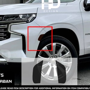 HDUSA Fits Chevrolet Suburban 2021-2023 Front Side Markers Reflectors Bumper Precut Dark Vinyl Tint Overlay Decal 2021 2022 2023