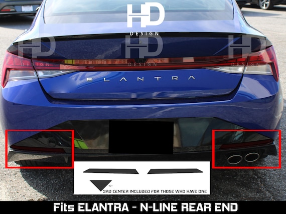 HDUSA for 2021-2023 Hyundai Elantra N-line Rear Reflectors Accent Dark Vinyl  Tint Accessories Blacked Out Overlay Decal 2022 2023 