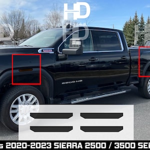 HDUSA Fits 2020-2025 GMC Sierra 2500 & 3500 HD Front and Rear Side Markers Reflectors Bumper Precut Dark Vinyl Tint Overlay Decal 2021 2022